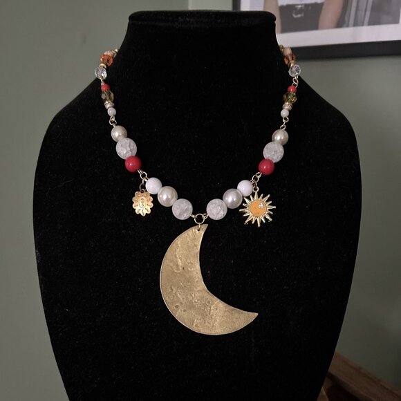 Handmade Sun & Moon Necklace - Picture 1 of 4